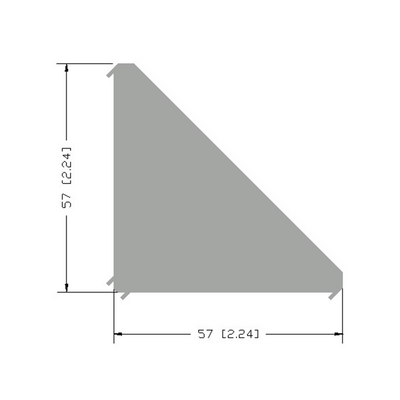 40-150-3 MODULAR SOLUTIONS ALUMINUM GUSSET<BR>30 SERIES 30MM X 60MM ANGLE W/HARDWARE